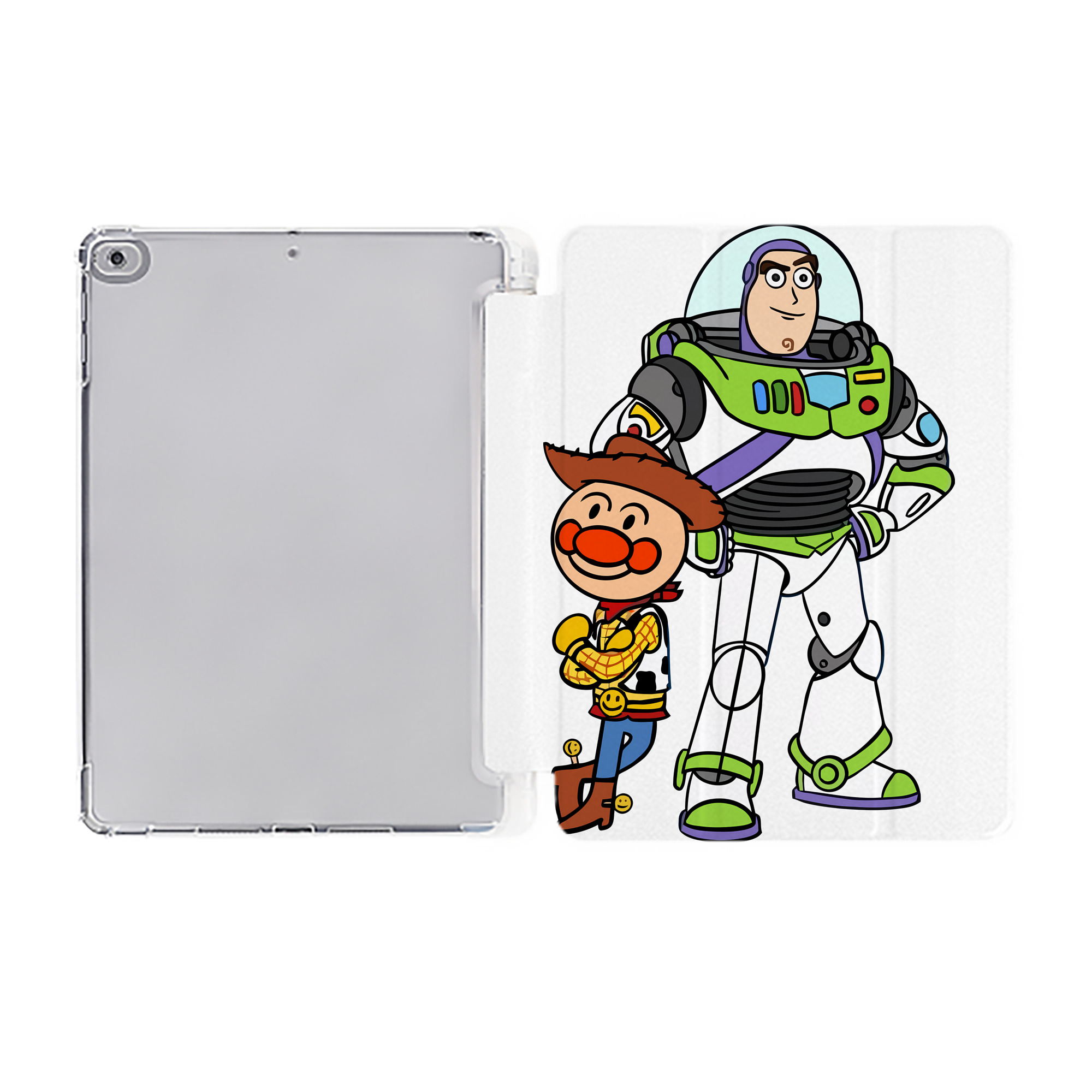 （画像用） アンパンマン Anpanman IPad ケース ペン収納付き 三つ折りスタンド PUレザー×シリコン 対応機種9.5/10.5/10.9インチ